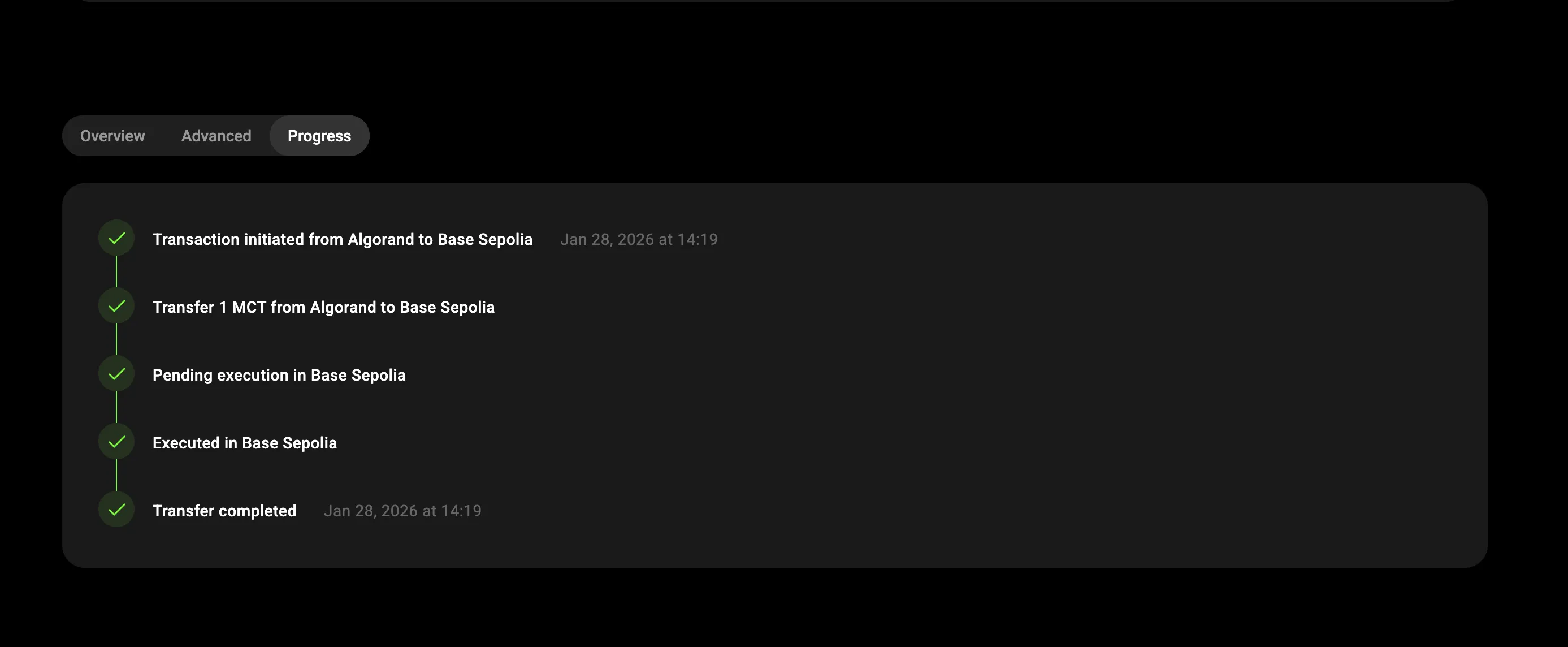 Execute Transfer Result